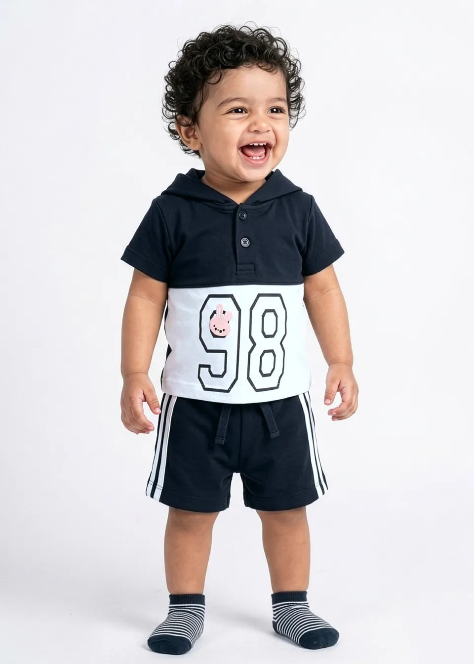 FUMI Tractor Pocket Shirt & Printed Shorts Set - Sage