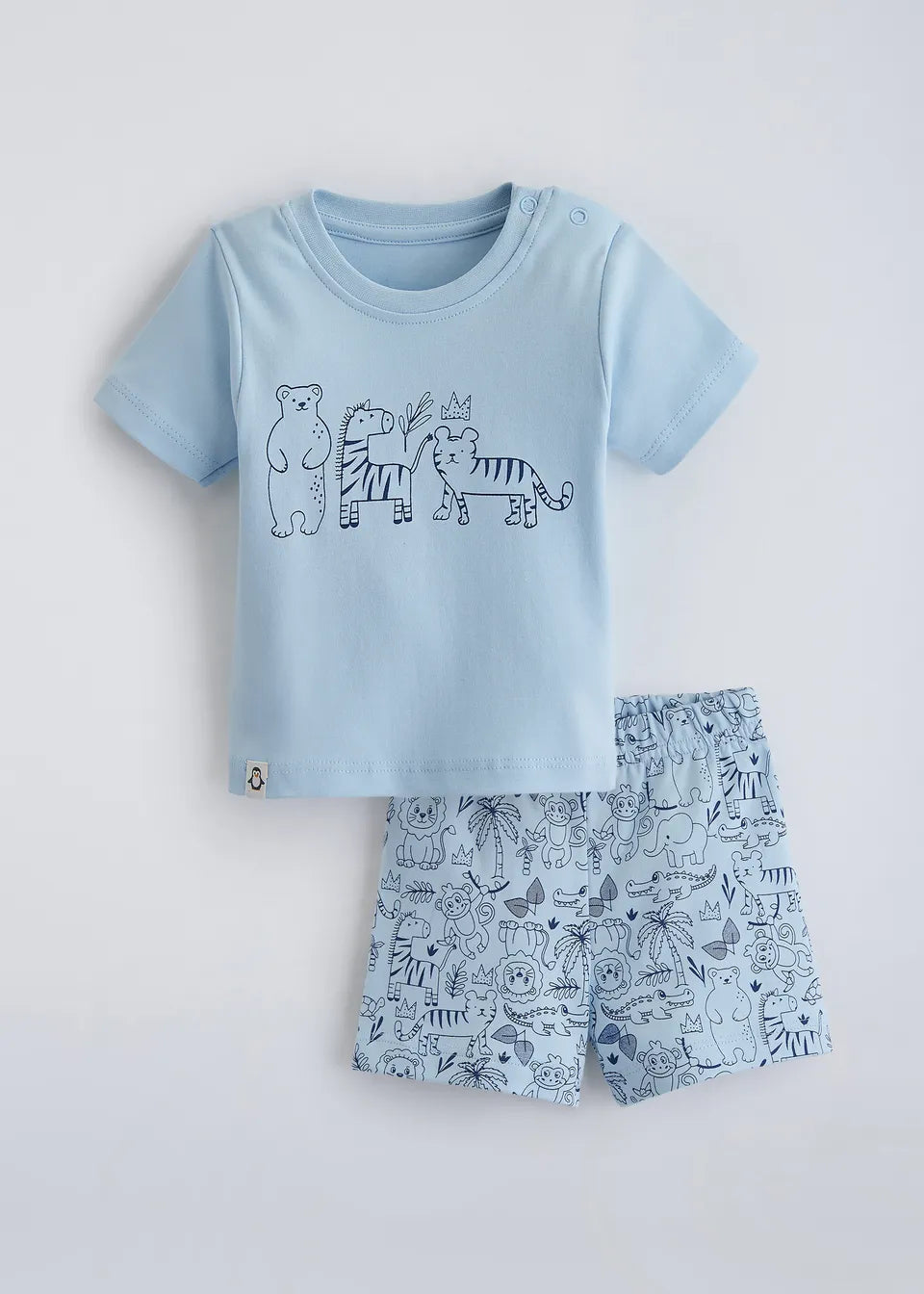 FUMI Blue Frill Footed Baby Romper | 100% Cotton
