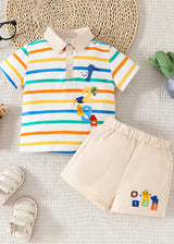 FUMI Let's Go Car Dungaree Romper Set | 2-Piece Cotton Outfit