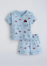 FUMI Tractor Adventure Shirt & Shorts Set - Blue