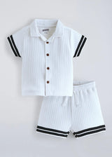 FUMI Tractor Adventure Shirt & Shorts Set - Blue