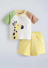 FUMI Tractor Adventure Shirt & Shorts Set - Blue